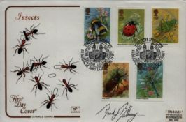 David Bellamy OBE signed FDC Insects. Five Stamps Double stamps 12 March 1985. Was an English