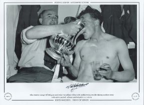 Football. Nat Lofthouse Signed 16x12 black and white photo. Autographed Editions, Limited