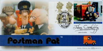 John Cunliffe signed FDC Benham Cover Postman Pat. Five stamps single postmark 21.3.2000. Was an