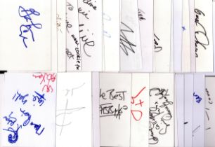 Entertainment collection of 50 signed white cards with signatures of Jess Conrad OBE, Ray Anthony,