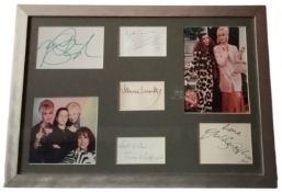 Dame Joanna Lumley, Dame June Whitfield DBE, Jennifer Saunders, Julia Sawalha mounted signatures