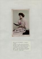 Vintage signed Dame Lilian Braithwaite colour photo 5.5x3.5 Inch corner stickers onto an A4 white