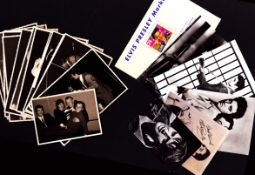 Music collection of unsigned/printed 20 B/W photos and postcards of Elvis Preseley and other