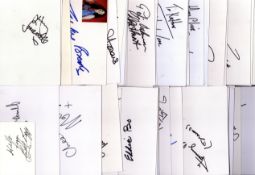 Entertainment collection of 50 signed white cards with signatures of Dee Dee Bridgewater,