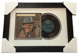 Frank Sinatra Signed Vinal Record cover "Come Dance with Me" mounted with vinal record, Framed.