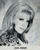 Joan Savage signed 10x8 inch black and white promo photo. Good condition. All autographs come with a
