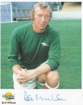 Football. Bob Wilson Signed 10x8 colour Autographed Editions page. Bio description on the rear.