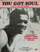 Johnny Nash signed 11x8 inch You Got Soul music score sheet signature on cover. Good condition.