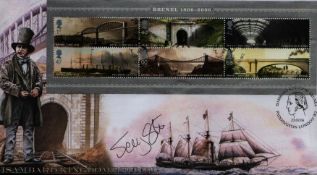 Jenny Agutter signed FDC Buckingham Covers Isambard Kingdom Brunel. Six stamps plus single