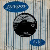 Everly Brothers signed London 45 rpm record sleeve includes Let it be me vinyl record. Good
