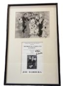 Joe Barbera mounted signed and Dedicated invitation to meet one of the creators of the