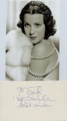 Kitty Carlisle signed white card 5x3 Inch include black & white photo unsigned 6x4 Inch. Was an