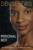 Denise Lewis signed hardback book titled Personal Best signature on the inside title page dedicated.