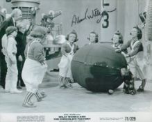 Albert Wilkinson signed 10x8inch black and white movie still from Willy Wonka and the chocolate
