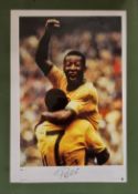 Pelé signed Legends Series colour print mounted in frame, limited edition 490/500. 25x18 inch