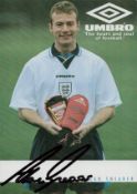 Alan Shearer CBE DL signed Promo colour photo. 6x4 Inch. Is an English football pundit and former