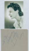 Constance Moore signed Autograph page Approx. 5x5.5 Inch include Black & White photo 6x4 Inch. (