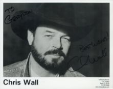 Chris Wall signed 10x8inch black and white photo. Dedicated. Good condition. All autographs come