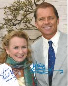 Juliet Mills and Mathew Caulfield signed 10x8inch colour photo. Good condition. All autographs