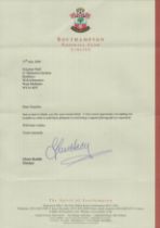 Glenn Hoddle TLS Thank you letter dated 17th July 2000 size A4. Is an English former football player