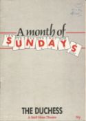 A month of Sundays multi signed theatre programme. Signed inside by Siobhan Redmond, Maggie