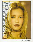 Cali Lili Hauser signed 10x8inch colour photo. Dedicated. Good condition. All autographs come with a