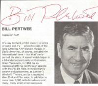 Bill Pertwee signed magazine page. Approx 6x4inch. Good condition. All autographs come with a