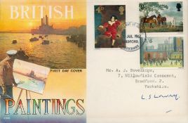 L S Lowry signed British Paintings FDC. Good condition. All autographs come with a Certificate of
