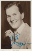 Pat Boone signed 6x4inch black and white picturegoer photo. Good condition. All autographs come with