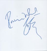 Ronnie Wood large signature piece on white card. Good condition. All autographs come with a