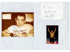 Boxing 2 signed signatures include Gene Fullmer signed 8x6 black and white photo affixed to A4