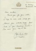 Captain John Burton Hall ALS Interesting Content. Dated December 1992. Letter regarding collector'