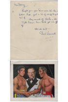 Boxing Ted Broadribb Former British Legendary Fight Manager ALS on reverse of image of Randy Turpin,