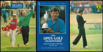 3 Golf Programmes collection. Open Golf Championship The Royal St. George's Golf Club 1985. The