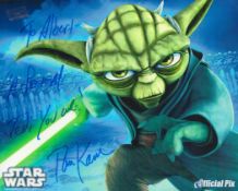 Tom Kane signed 10x8 inch Star Wars Yoda animated colour photo dedicated. Good condition. All