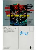 Roger Moore signed 7x5 inch James Bond "The Spy Who Loved Me" colour promo post card signature on