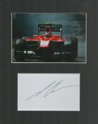 Max Chilton signed autograph 5x3 Inch plus colour photo 6x4 Inch mounted overall size 10x8 Inch.