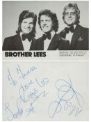 Multi signed Roger Lee plus 2 others Black and White Photo 6x4 Inch. Dedicated. 'Brother Less'. Good