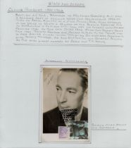 Claude Hulbert signed black and white photo fixed onto a card sheet. British films stamp and