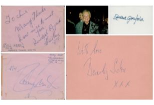 Music collection of 3 signed album pages and 1 signed photo. Signatures Bobby Crush, Beverley