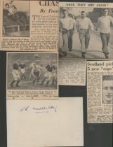 Scottish 50's Footballer Alexander MacAulay Signed autograph Page. Signed in blue ink. Alexander