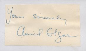 English Actress Avril Elgar Signed 3. 5 x 2. 5 inch Signature Cutting. Signed in Blue biro. Good