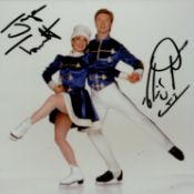 Jane Torvill and Christopher Dean signed 5x5 inch colour photo. Good condition. All autographs