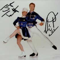 Jane Torvill and Christopher Dean signed 5x5 inch colour photo. Good condition. All autographs