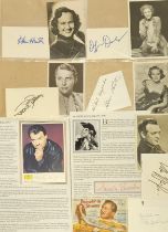 Collection of 9 Assorted. Alexis Smith signed autograph small card cut out include vintage black and