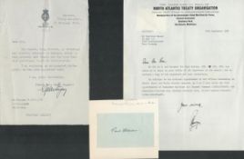 Historic collection of 4 signed items signatures such as Enzo Barone Galli Zugaro, Sir Paul Davie