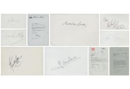 Entertainment collection of 10 signed items. Signatures such as Rebecca Storm, Esther Rantzen, Tom