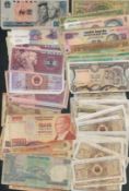 Worldwide Banknotes Collection of approx. 50 Banknotes includes China, India, Peru, Turkey,