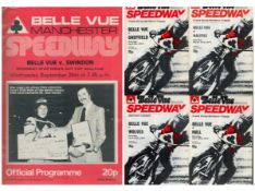 Sport Speedway. Belle Vue Speedway (Manchester) Official Home Programmes Collection of 28 from 1974,