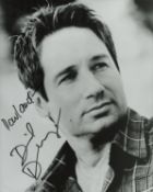 American Actor David Duchovny signed 10 x 8 inch black and white glossy photo. Signed in black